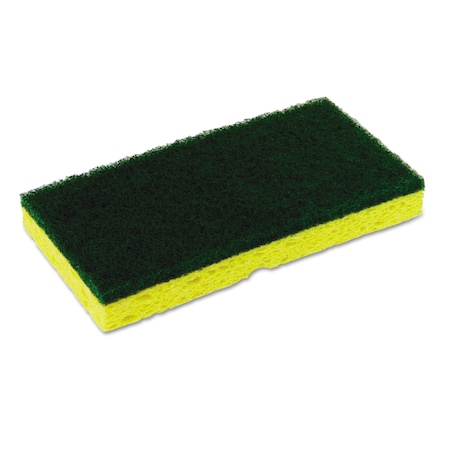 Continental Commercial Products Medium-Duty Sponge N' Scrubber, 3 3/8 x 6 1/4, Yellow/Green, PK24 SS650/24